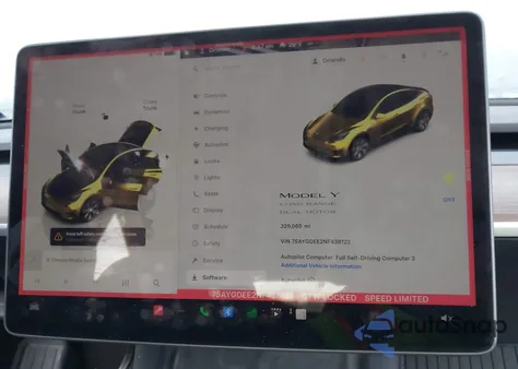 2022 Tesla Model Y Long Range Dual Motor All-Wheel Drive z USA, uszkodzony, nr VIN 7SAYGDEE2NF438122